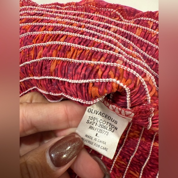 NWT Olivaceous Orange and Pink Smocked Dress - Picture 5 of 6